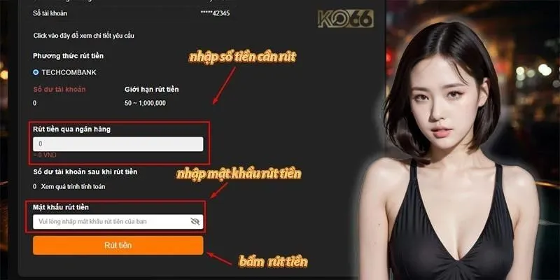 Những lưu ý khi rút tiền từ KO66